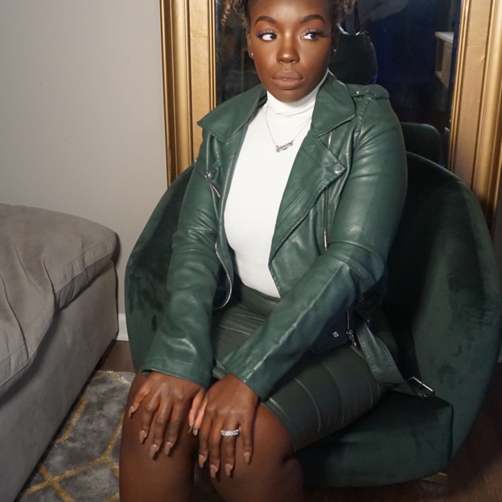 Green Faux Leather Jacket